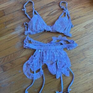 For Love & Lemons Floral LavenderLingerie Set